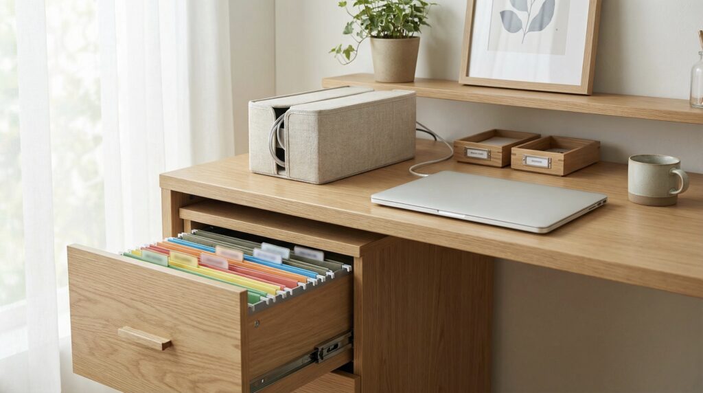 minimalist desk organization decluttering home office setup
